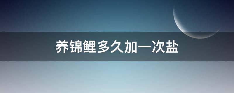 养锦鲤多久加一次盐（养锦鲤多长时间加一次盐）