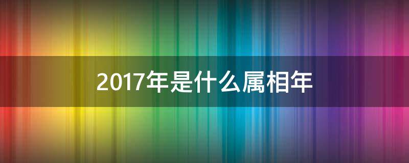 2017年是什么属相年（2017年是什么属相）