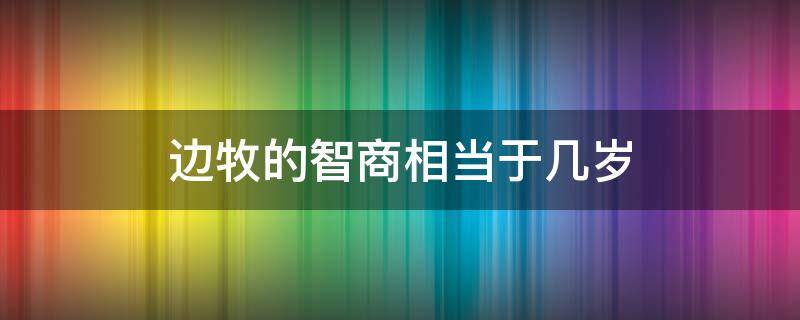 边牧的智商相当于几岁 边牧的智商相当于多少岁