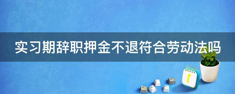 实习期辞职押金不退符合劳动法吗