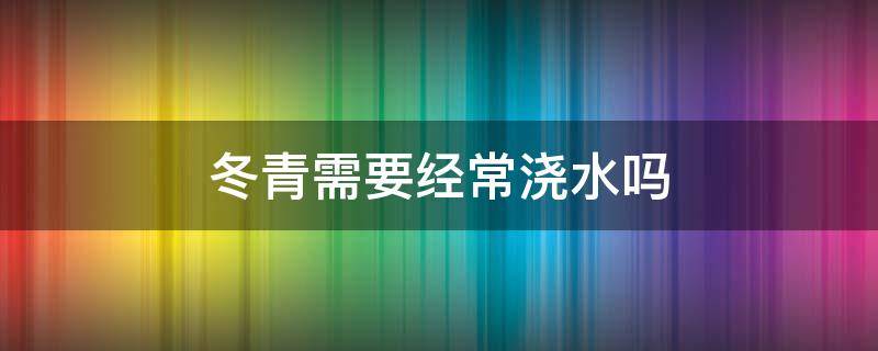 冬青需要经常浇水吗（冬青需要每天浇水吗）