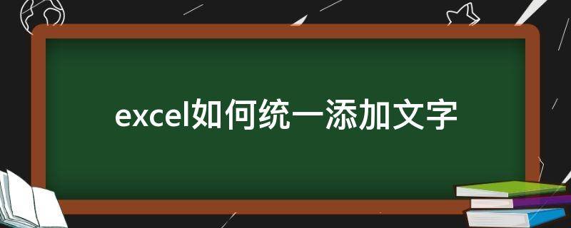 excel如何统一添加文字（excel如何统一加入文字）