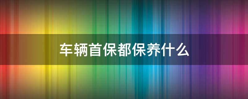 车辆首保都保养什么 汽车首保都保养什么