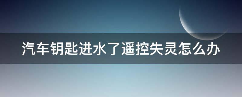 汽车钥匙进水了遥控失灵怎么办（车钥匙进水维修多少钱）