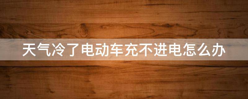 天气冷了电动车充不进电怎么办 天气冷电动车充不进电怎么解决