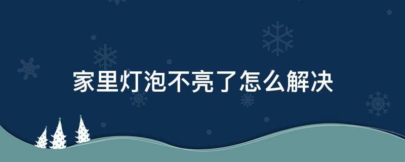 家里灯泡不亮了怎么解决（电灯泡不亮了怎么办）