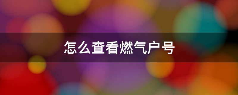 怎么查看燃气户号（怎样查看自己燃气户号）