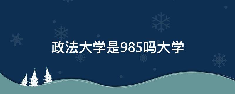 政法大学是985吗大学 政法大学是985大学还是211大学