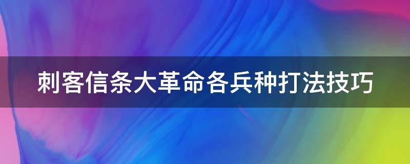 刺客信条大革命各兵种打法技巧 刺客信条大革命兵种图鉴