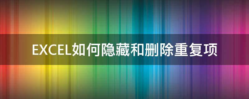 EXCEL如何隐藏和删除重复项 excel 隐藏重复项