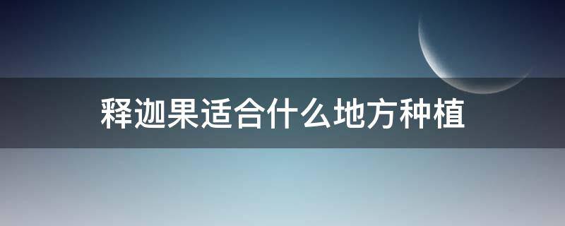 释迦果适合什么地方种植（释迦果可以盆栽种植吗）