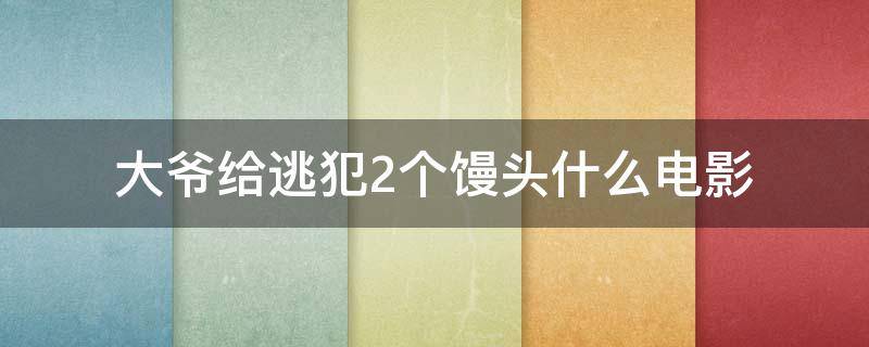 大爷给逃犯2个馒头什么电影（一个老人给一个逃犯两个馒头电影）