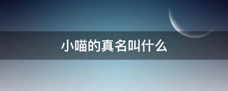 小喵的真名叫什么 小小喵是谁