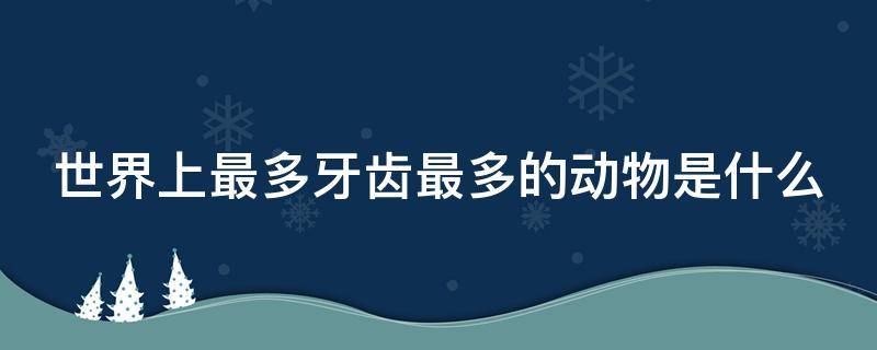 世界上最多牙齿最多的动物是什么 世界上最多牙齿最多的动物是什么生肖