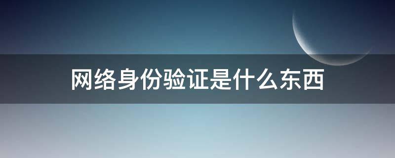 网络身份验证是什么东西（网上身份验证有几种方法）