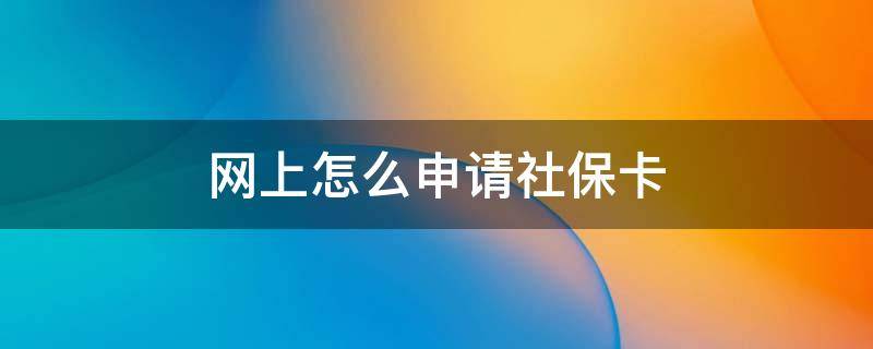 网上怎么申请社保卡 小孩子网上怎么申请社保卡