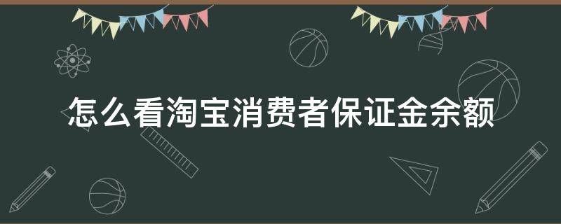 怎么看淘宝消费者保证金余额（淘宝消费者保证金在哪里查看）