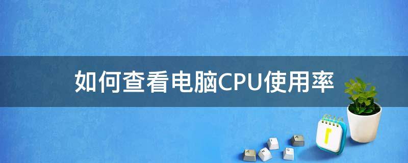 如何查看电脑CPU使用率 电脑的cpu使用率怎么看