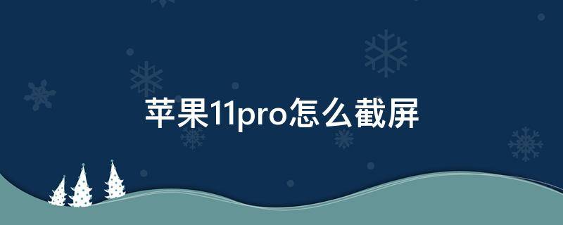 苹果11pro怎么截屏 苹果11pro怎么截屏图片