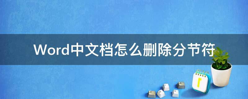 Word中文档怎么删除分节符 在word文档中如何删除分节符