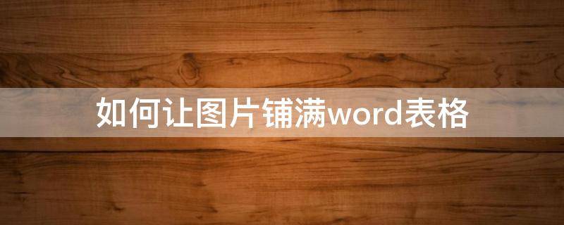 如何让图片铺满word表格（word表格里放图片怎么铺满）