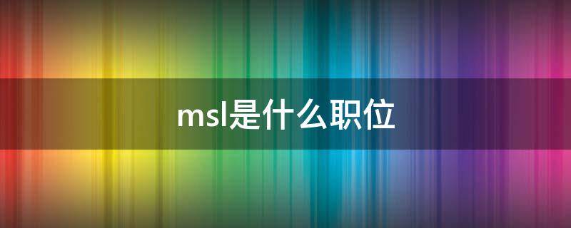 msl是什么职位（MSL 职位）