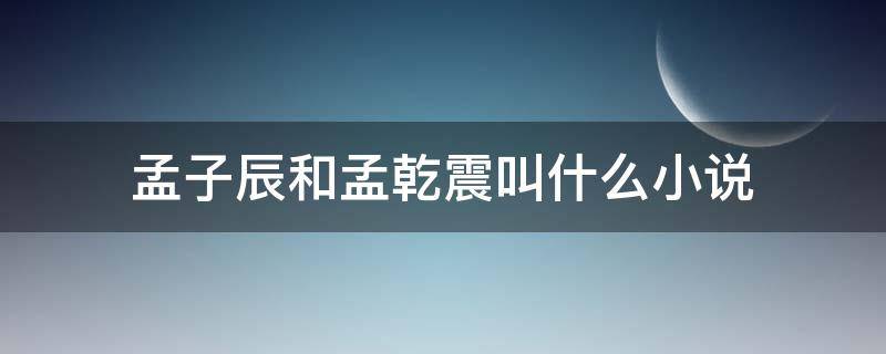 孟子辰和孟乾震叫什么小说（孟子辰小说名字叫什么）