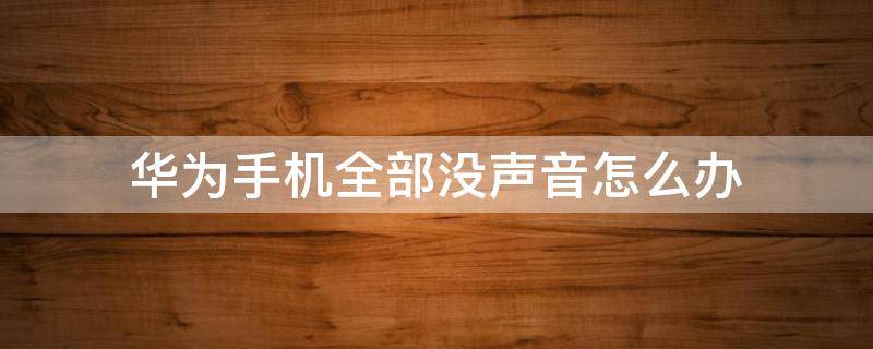 华为手机全部没声音怎么办（华为手机完全没有声音怎么办）