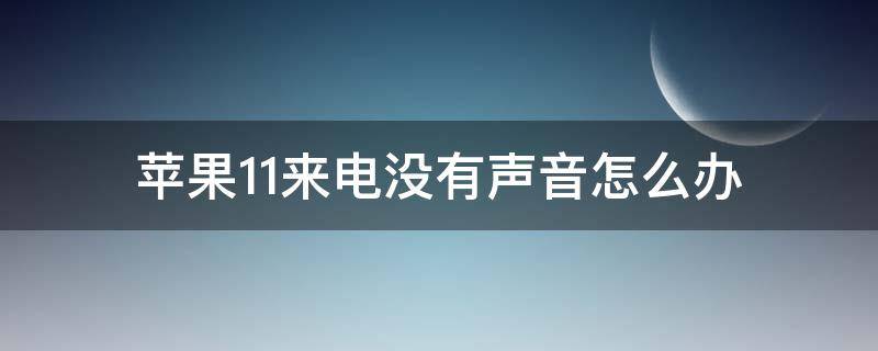苹果11来电没有声音怎么办 苹果手机11来电怎么没有声音