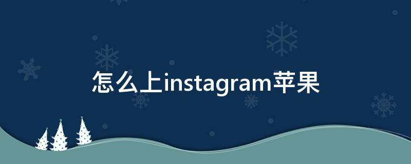 怎么上instagram苹果 如何上instagram苹果
