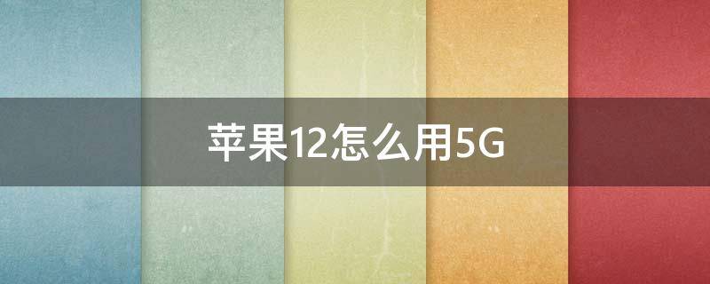 苹果12怎么用5G（苹果12怎么用5G还是4G好）