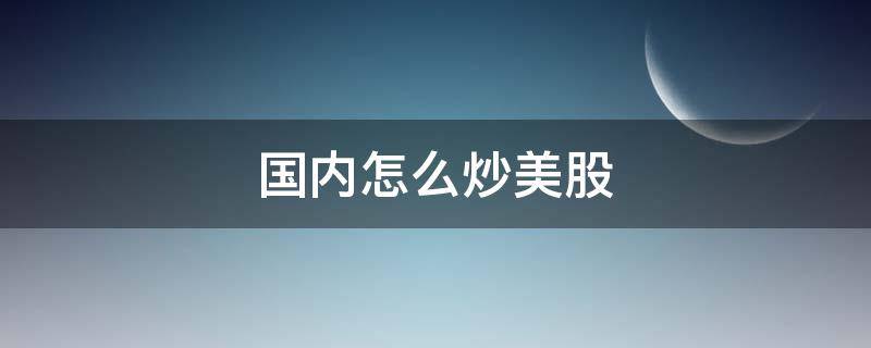 国内怎么炒美股 怎样买美股