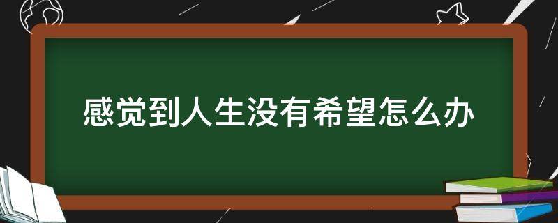 感觉到人生没有希望怎么办 感觉人生没什么希望了