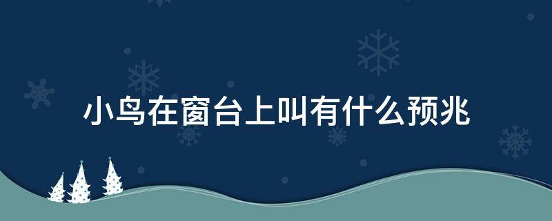 小鸟在窗台上叫有什么预兆 小鸟在窗户叫的征兆