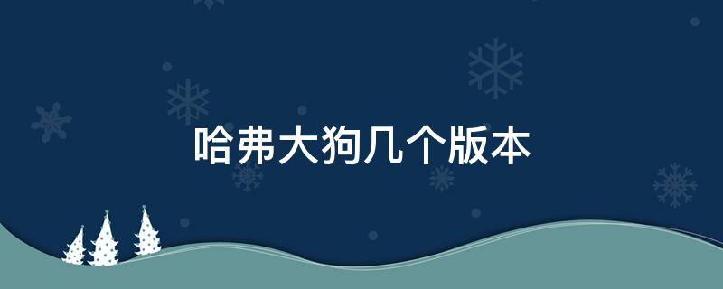 哈弗大狗几个版本 哈弗大狗不同版本