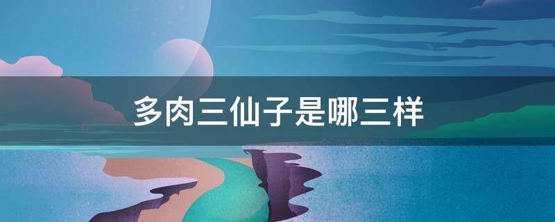 多肉三仙子是哪三样 多肉新三仙子是哪三样