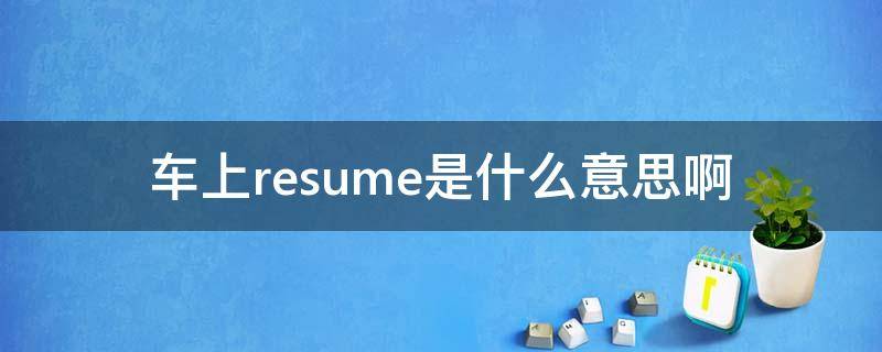 车上resume是什么意思啊 汽车上的resume