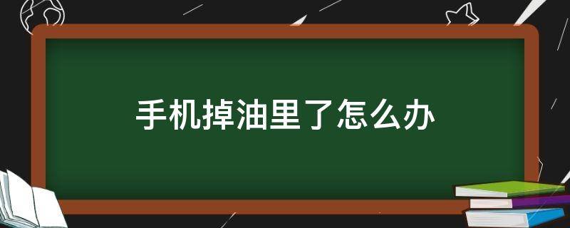 手机掉油里了怎么办（手机掉油里了怎么办声音有杂音）