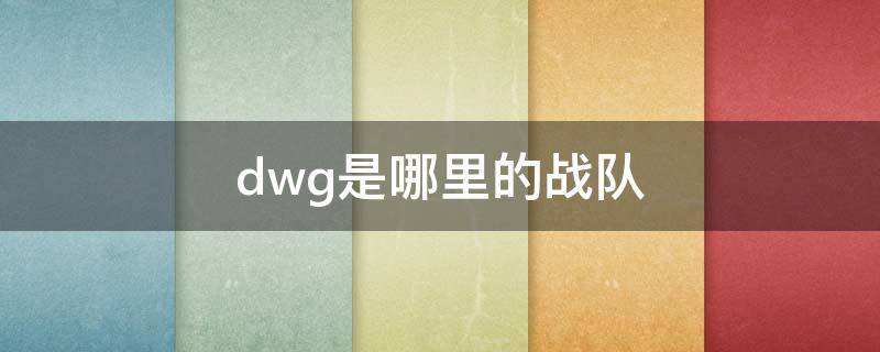 dwg是哪里的战队 dwg队伍是哪国的战队