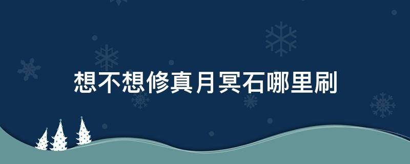 想不想修真月冥石哪里刷（想不想修真月冥石哪个地图出的多）