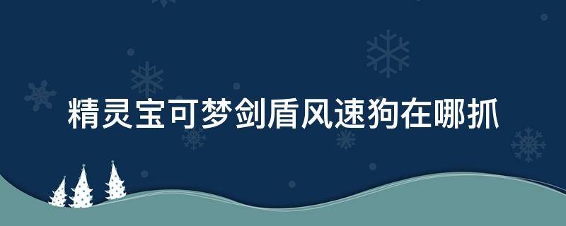 精灵宝可梦剑盾风速狗在哪抓 宝可梦剑盾风速狗在哪里抓