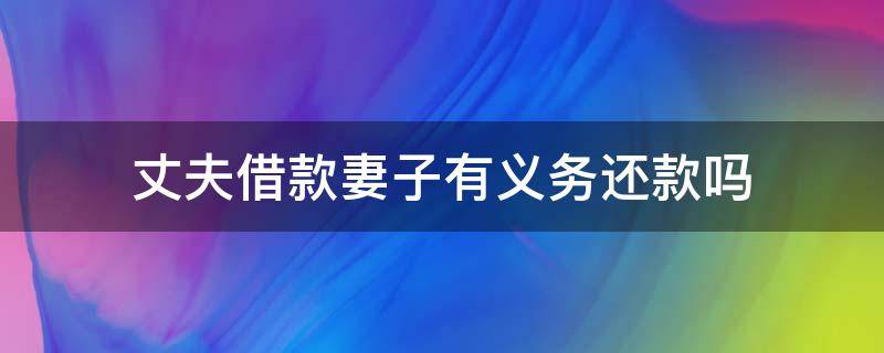 丈夫借款妻子有义务还款吗 丈夫贷款妻子有义务还吗