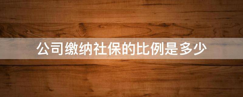 公司缴纳社保的比例是多少（公司职员缴纳社保的比例是多少）