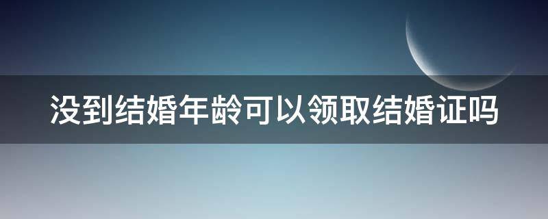 没到结婚年龄可以领取结婚证吗 没有到结婚年龄可以生小孩吗