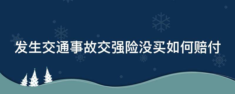 发生交通事故交强险没买如何赔付 交强险没交出了事故