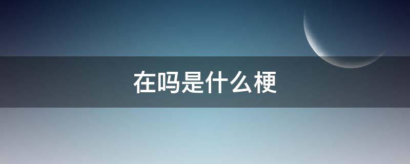 在吗是什么梗 秋雅在吗是什么梗