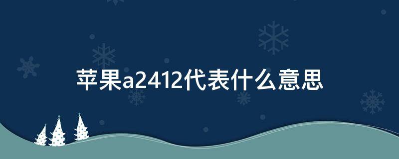 苹果a2412代表什么意思（苹果a2221啥意思）