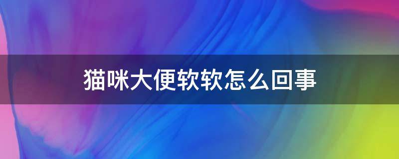 猫咪大便软软怎么回事 猫咪大便发软