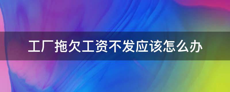 工厂拖欠工资不发应该怎么办（厂里拖欠工资不发怎么办）