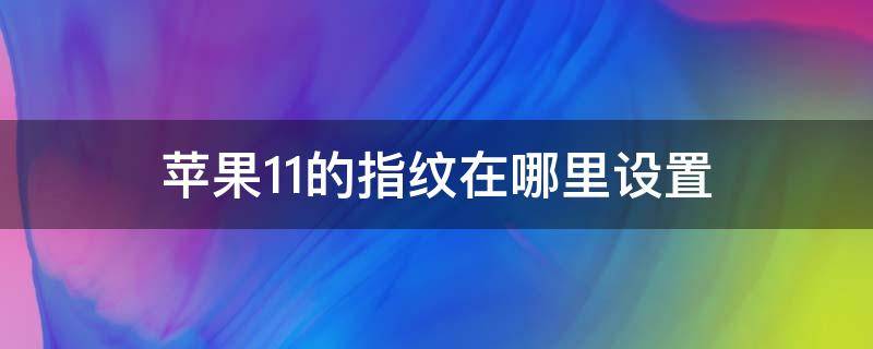 苹果11的指纹在哪里设置（苹果11的指纹识别在哪里设置）